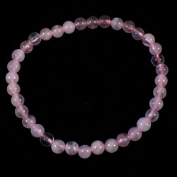 Bracelet enfant en Quartz rose perles rondes 4mm