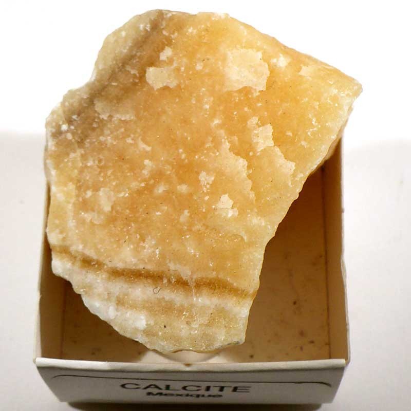 Calcite orange du Mexique - boite de collection 4cm