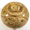 Boite à bijoux ronde gravée en Stéatite d'Inde 5 cm