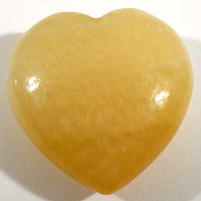 Pendentif coeur en calcite orange  3cm