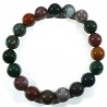 Bracelet en agate multicolore perles rondes 10mm