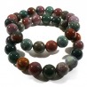 Bracelet en agate multicolore perles rondes 10mm