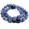 Bracelet en quartz bleu (rutile) perles rondes 10mm