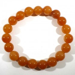 Bracelet en aventurine orange perles rondes 10mm