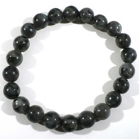 Bracelet en larvikite (labradorite) perles rondes 8mm
