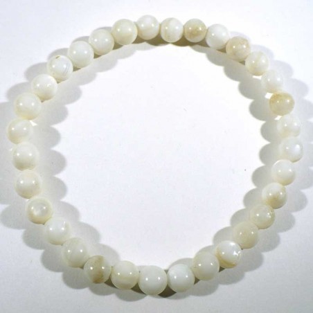 Bracelet en nacre perles rondes 6mm