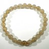 Bracelet en quartz rutile perles rondes 6mm