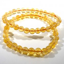 Bracelet en citrine perles rondes 6mm