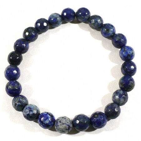 Bracelet en Lapis Lazuli perles facettées 8mm
