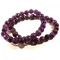 bracelet en améthyste perles facettées 8mm