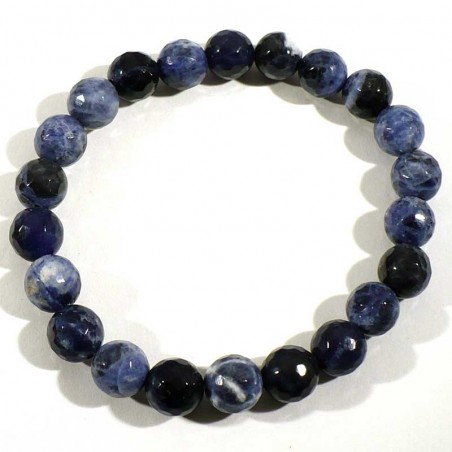 Bracelet en sodalite perles facettées 8mm