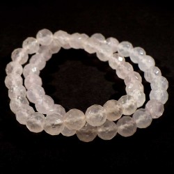 Bracelet en quartz rose perles facettées 8mm