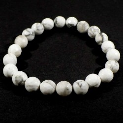 Bracelet en howlite perles facettées 8mm