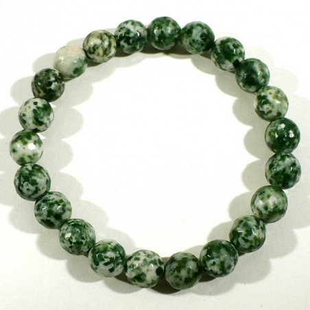 bracelet en agate arbre perles facettées 8mm