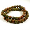 bracelet en unakite (épidote) perles facettées 8mm