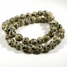 Bracelet en jaspe dalmatien perles facettées 8mm