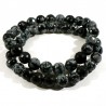 Bracelet en obsidienne neige perles facettées 8mm