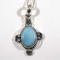 pendentif en Larimar et Argent