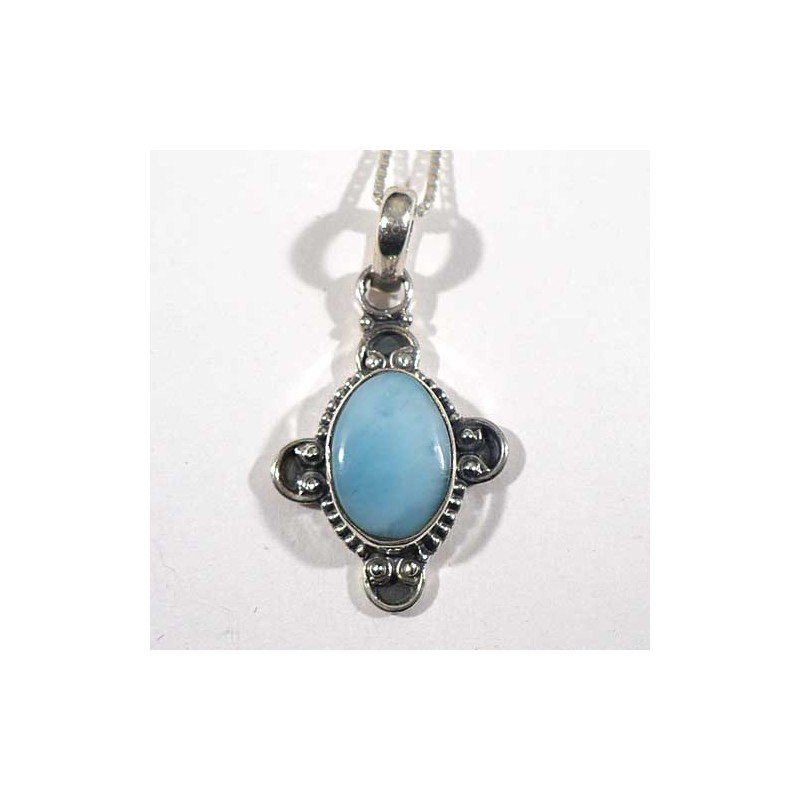 pendentif en Larimar et Argent