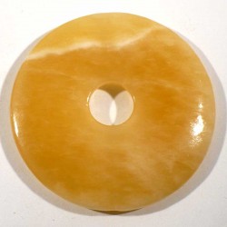 Pendentif donuts en calcite orange 5cm