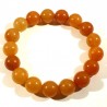 Bracelet en aventurine orange perles rondes 12mm