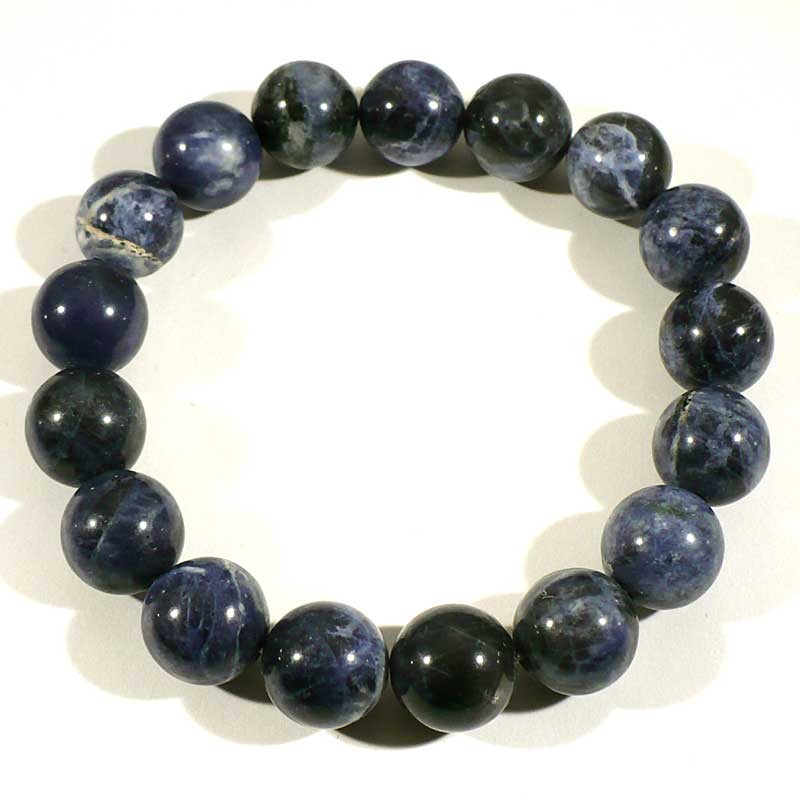 bracelet en sodalite perles rondes 12mm