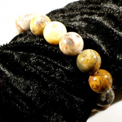 Bracelet en agate crazy lace perles rondes 12mm