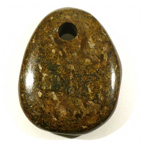 Pendentif galet plat en bronzite 4cm