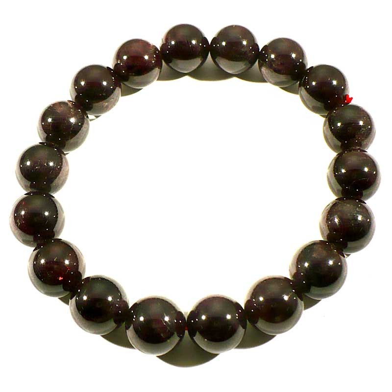 Bracelet en Grenat extra perles rondes 12mm Bracelet en Grenat extra perles rondes 12mm