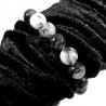 bracelet en quartz tourmaline perles rondes 12mm