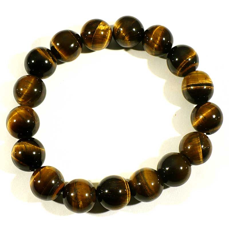 bracelet en oeil de tigre perles rondes 12mm bracelet en oeil de tigre perles rondes 12mm