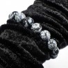 Bracelet en Obsidienne neige perles rondes 12mm