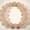 Bracelet en quartz rose perles rondes 12mm