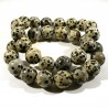 Bracelet en Jaspe dalmatien perles rondes 12mm
