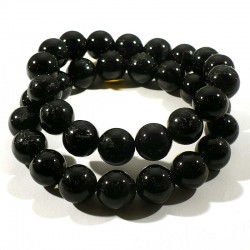 Bracelet en Tourmaline noire perles rondes 12mm