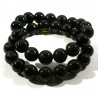 Bracelet en Tourmaline noire perles rondes 12mm