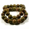 Bracelet en Unakite perles rondes 12mm