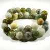 Bracelet en jade serpentine noble de chine perles rondes 12mm