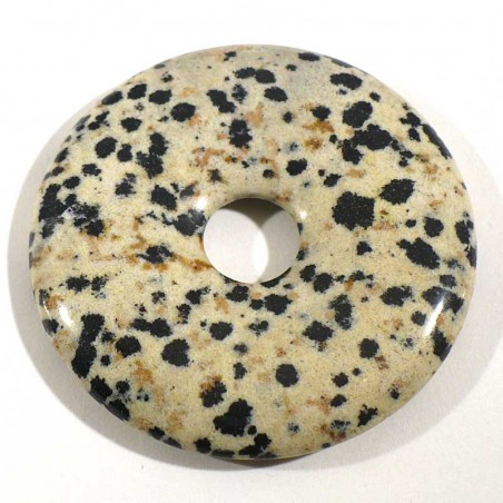 Pendentif donuts en jaspe dalmatien 4cm