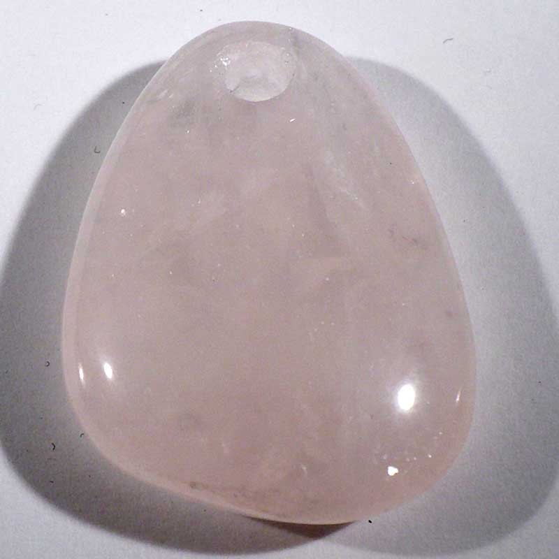 Pendentif galet plat en quartz rose 5cm