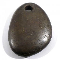 Pendentif galet plat en pyrite