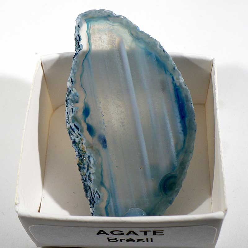 Agate bleue du Brésil - boite de collection 4cm Agate bleue du Brésil - boite de collection 4cm