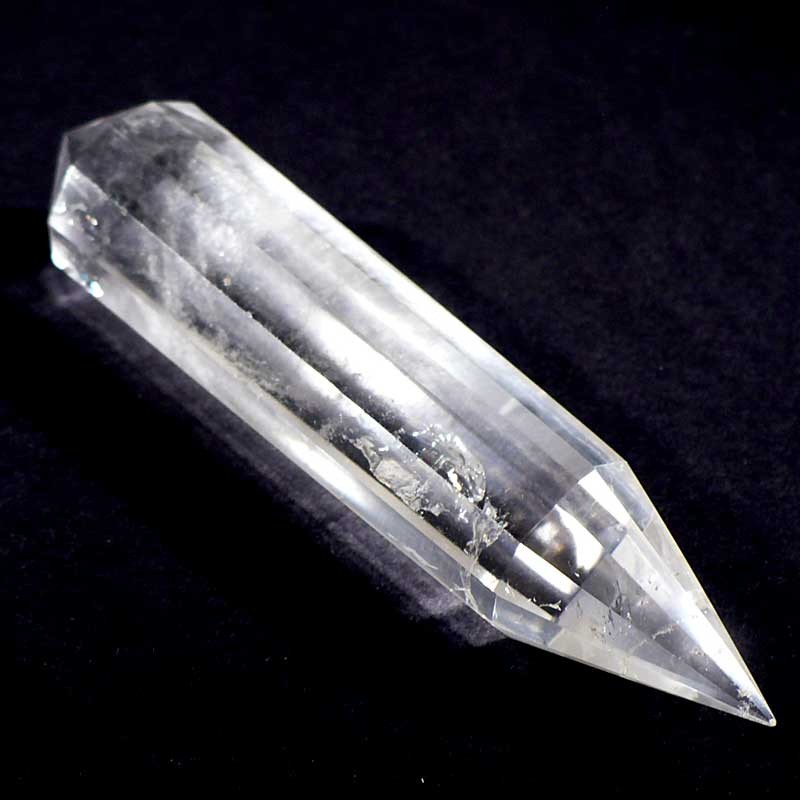 Baton vogel 12 faces en cristal de roche 10cm Baton vogel 12 faces en cristal de roche 10cm