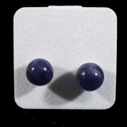 puces d'oreilles en sodalite et argent