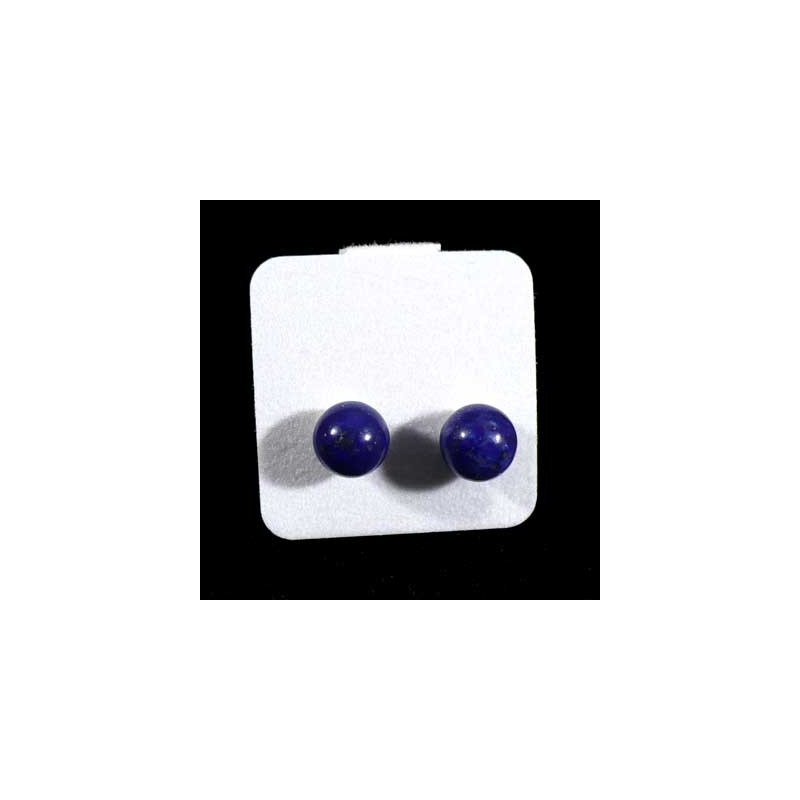 puces d'oreilles en lapis-lazuli tige argent