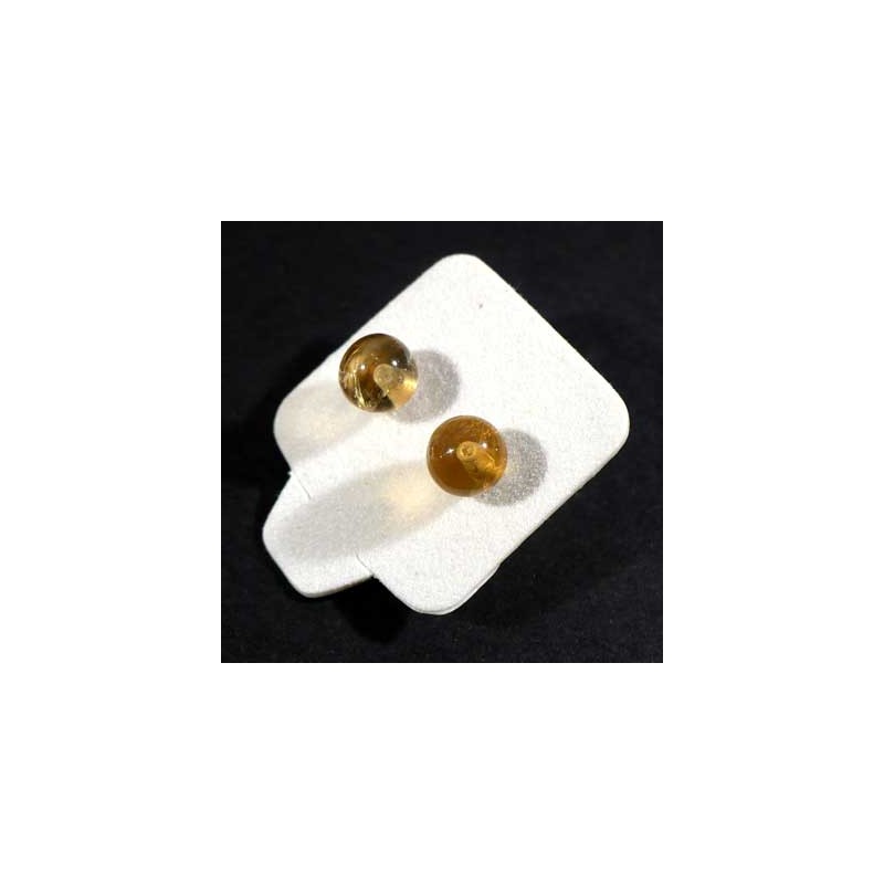 puces d'oreilles en citrine tige argent