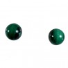 puces d'oreilles en malachite tige argent