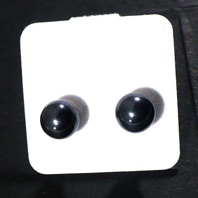 puces d'oreilles en hématite tige argent