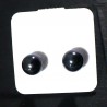 puces d'oreilles en hématite tige argent