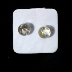 puces d'oreilles en cristal de roche tige argent